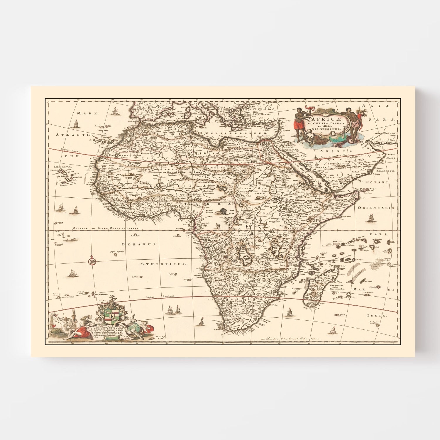 Vintage Africa Map 1658
